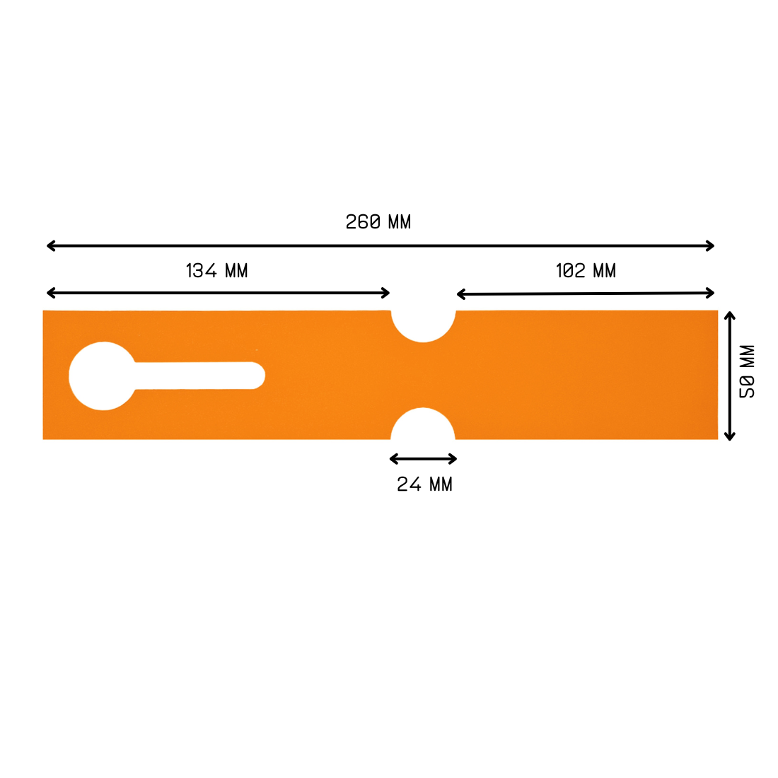 Loop lock labels 260x50mm HDPE, Orange