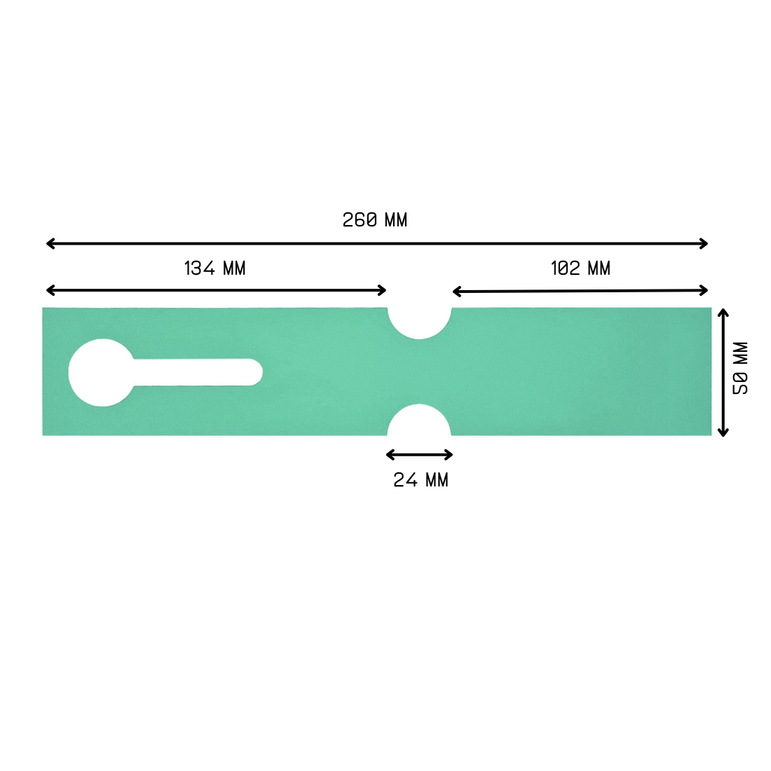 Loop lock labels 260x50mm HDPE, Green