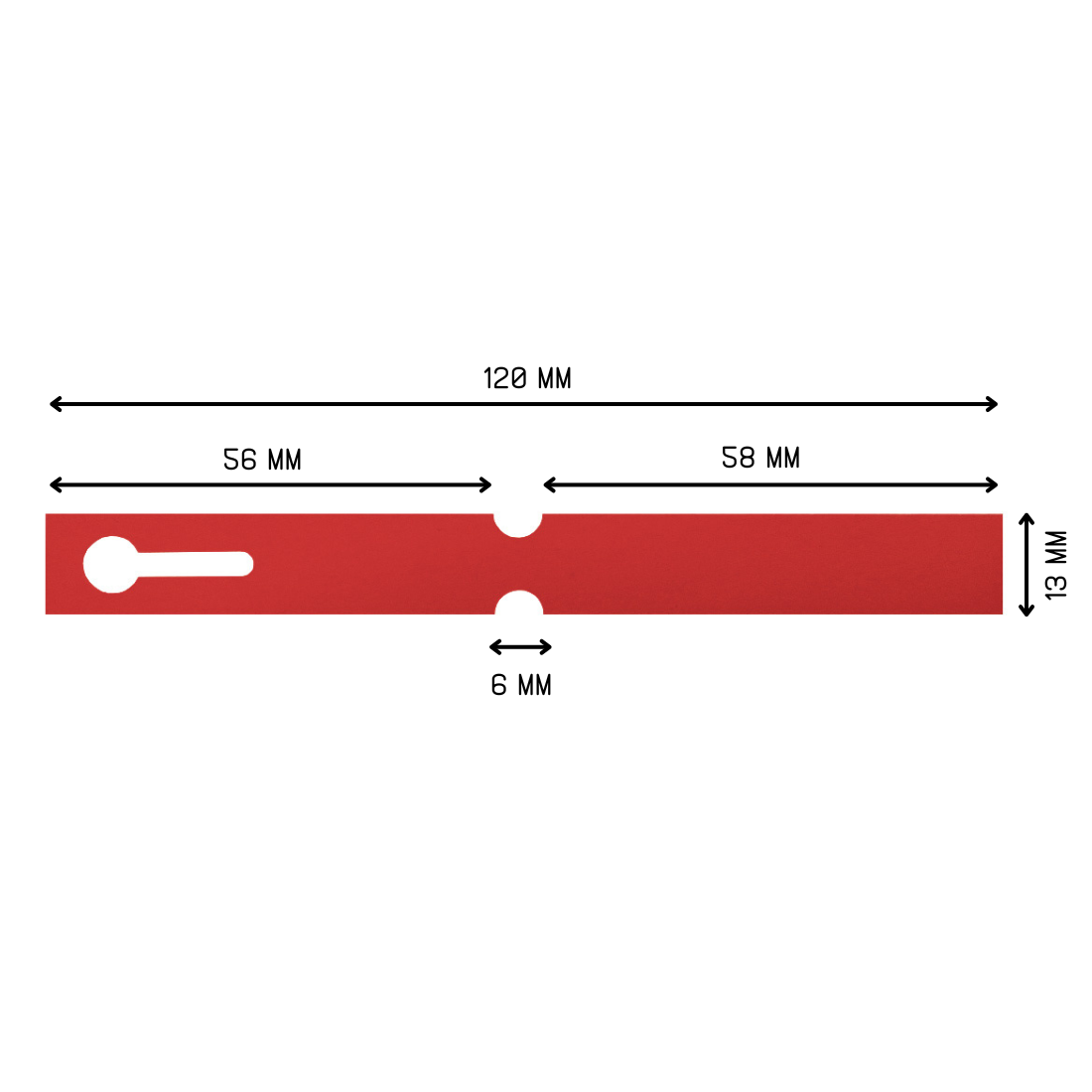 Loop lock labels 120x13mm PVC, Red