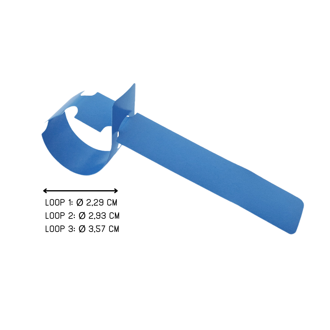 Étiquettes à boucle 210x20mm PVC, Bleu