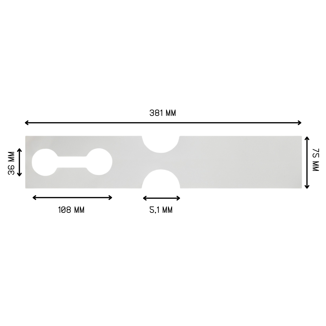 Loop lock labels 381x75mm HDPE, White