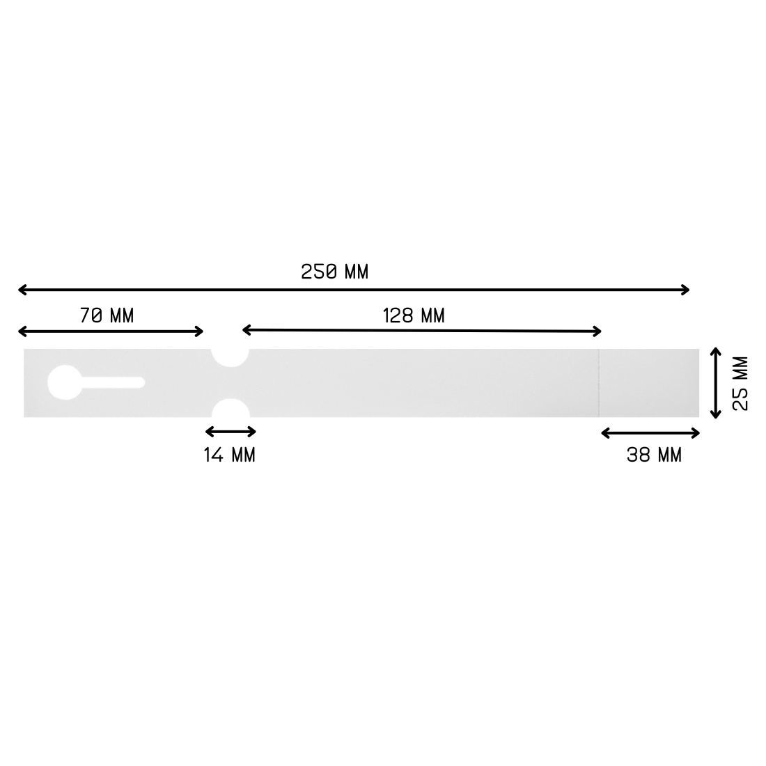 Loop lock labels 250x25mm PET, White