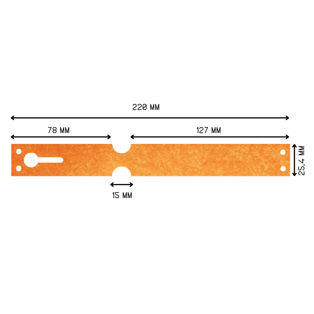 Étiquettes à boucle 220x25,4mm Tyvek Orange