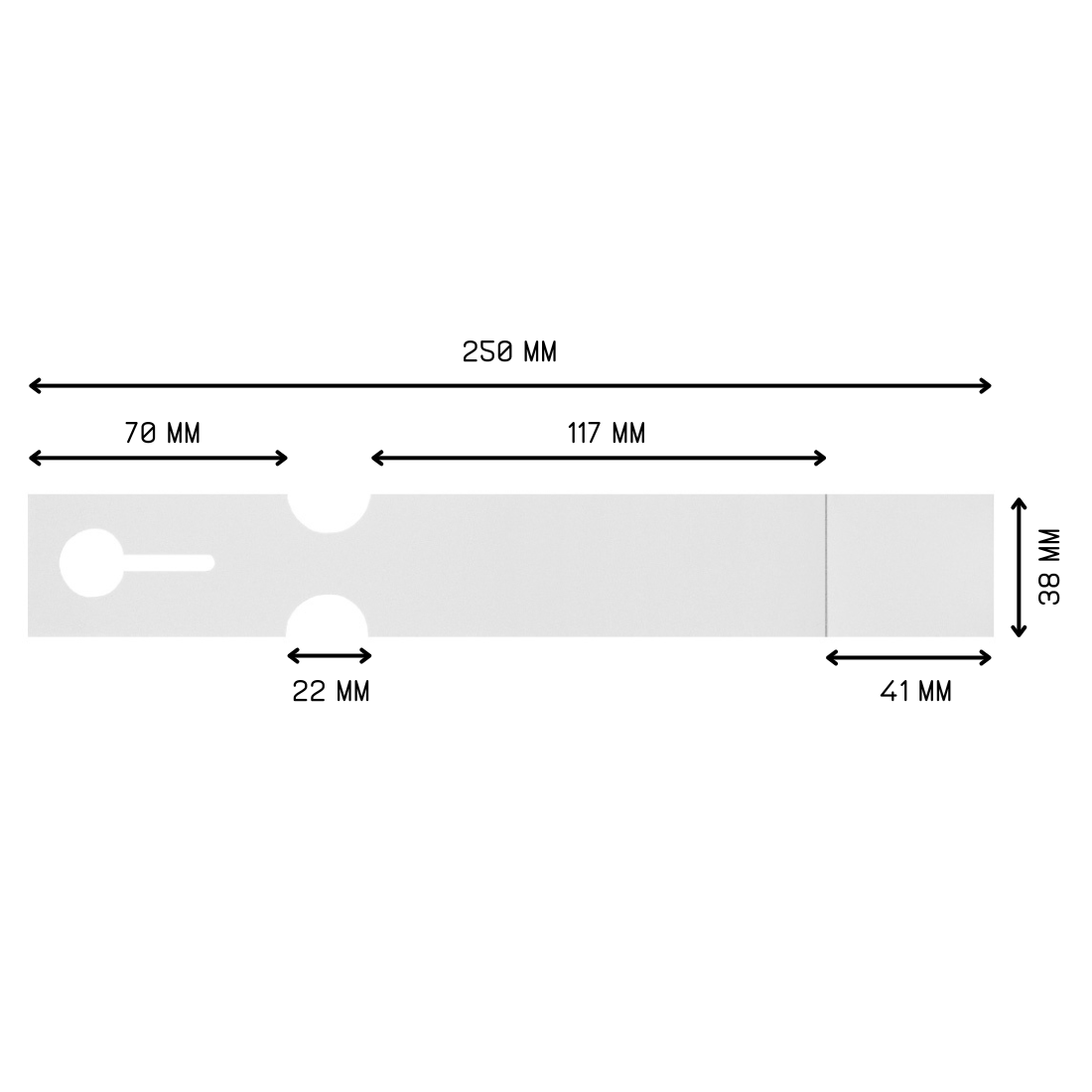 Étiquettes à boucle 250x38mm PET, Blanc