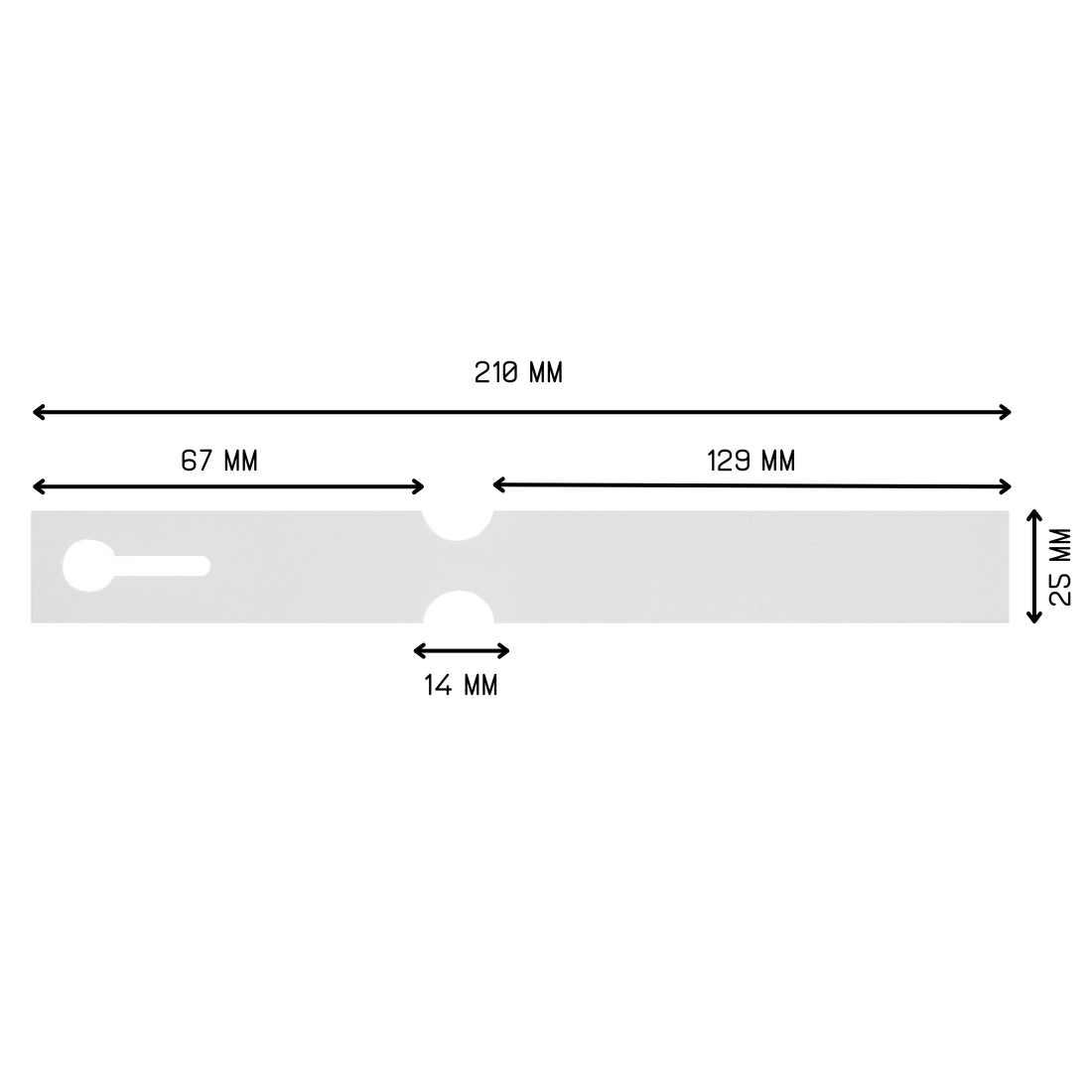 Étiquettes à boucle 210x25mm PET, Blanc