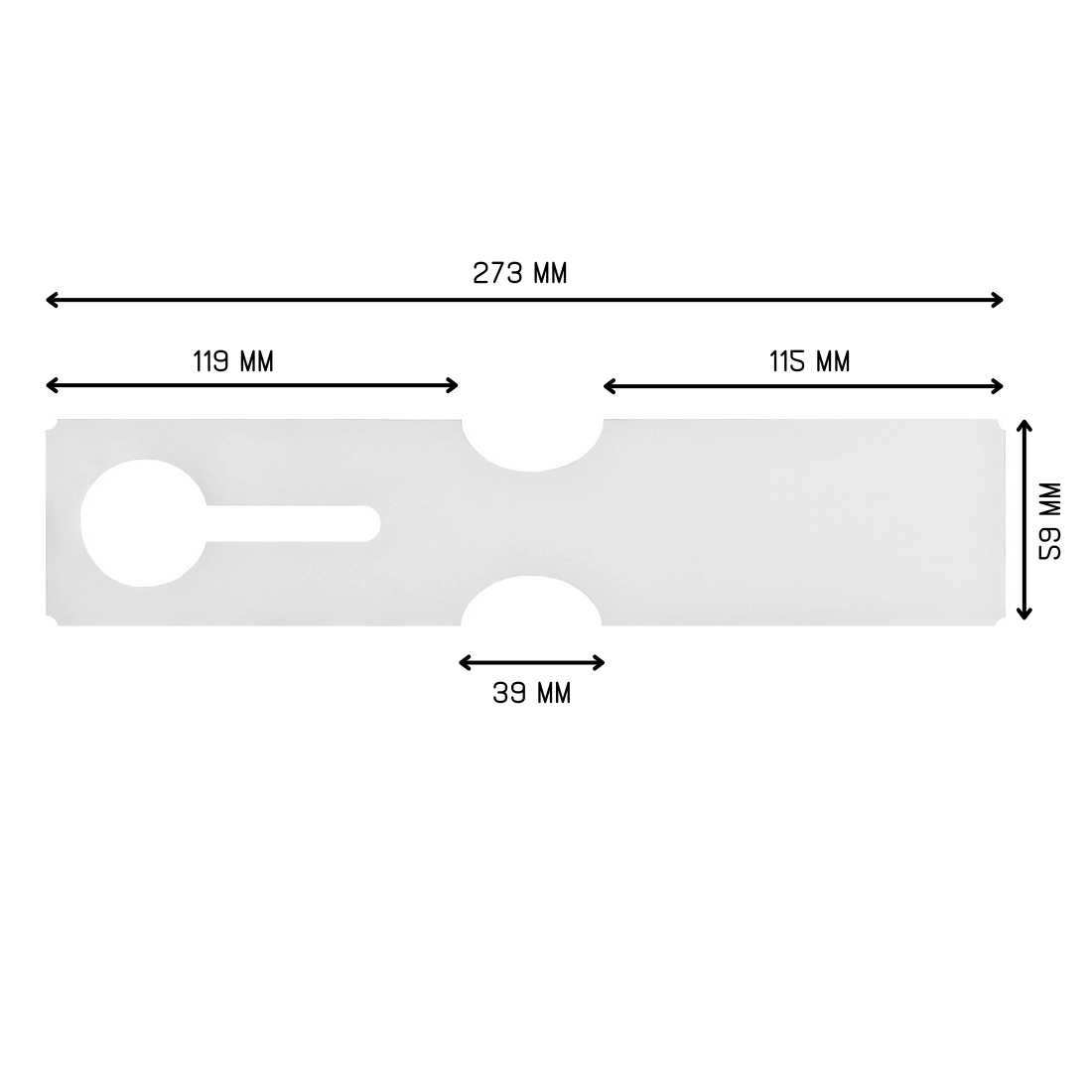 Loop lock labels 273x59mm HDPE, White