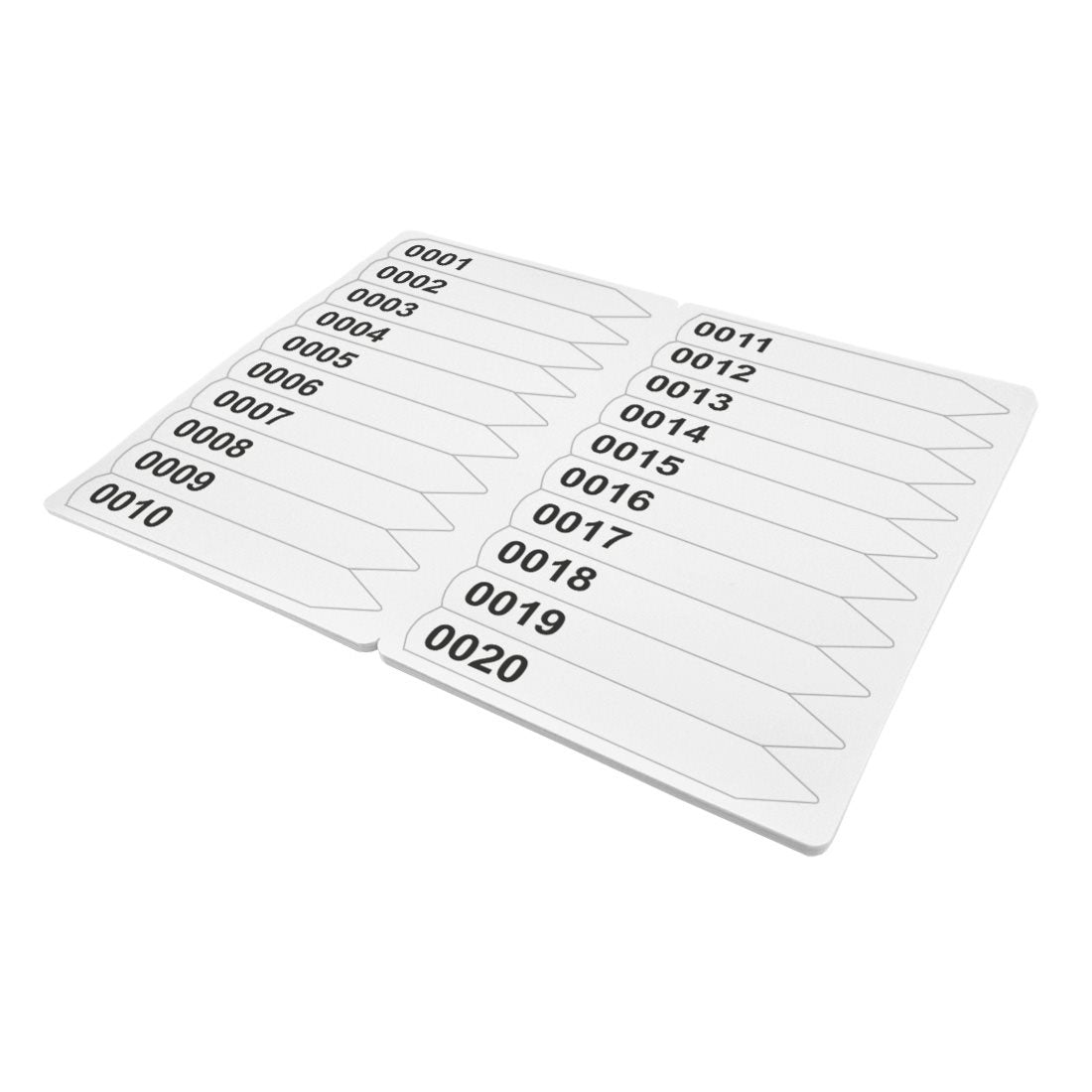 Étiquette à piquer 120x20mm 200µ PET - Numéroté, Blanc