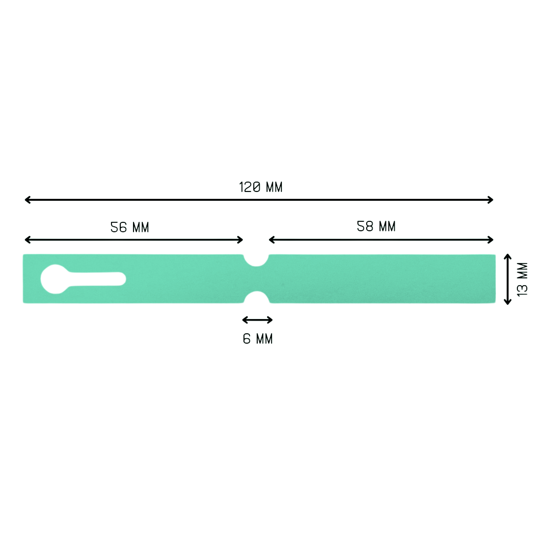 Loop lock labels 120x13mm PVC, Green