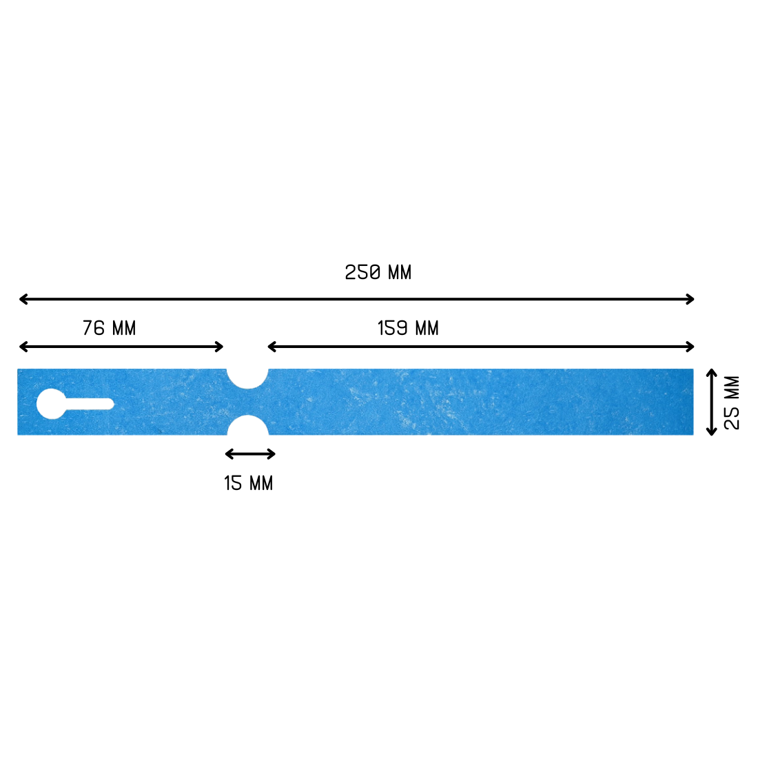 Loop lock labels 250x25mm Tyvek, Blue