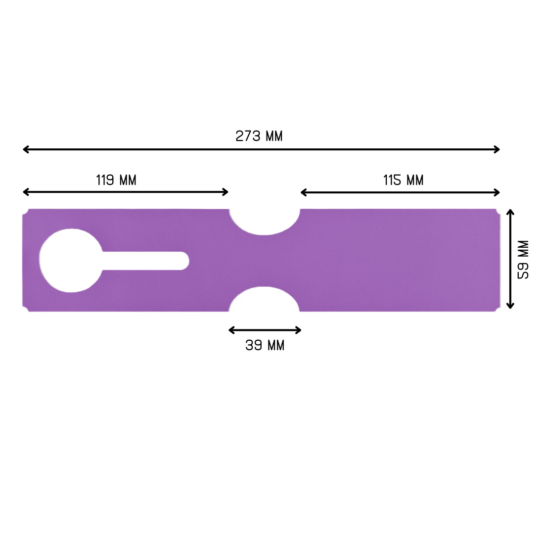 Loop lock labels 273x59mm HDPE, Purple