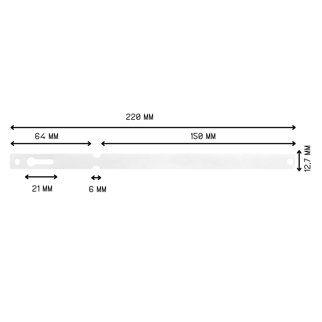 Loop lock labels 220x12,7mm Tyvek, White