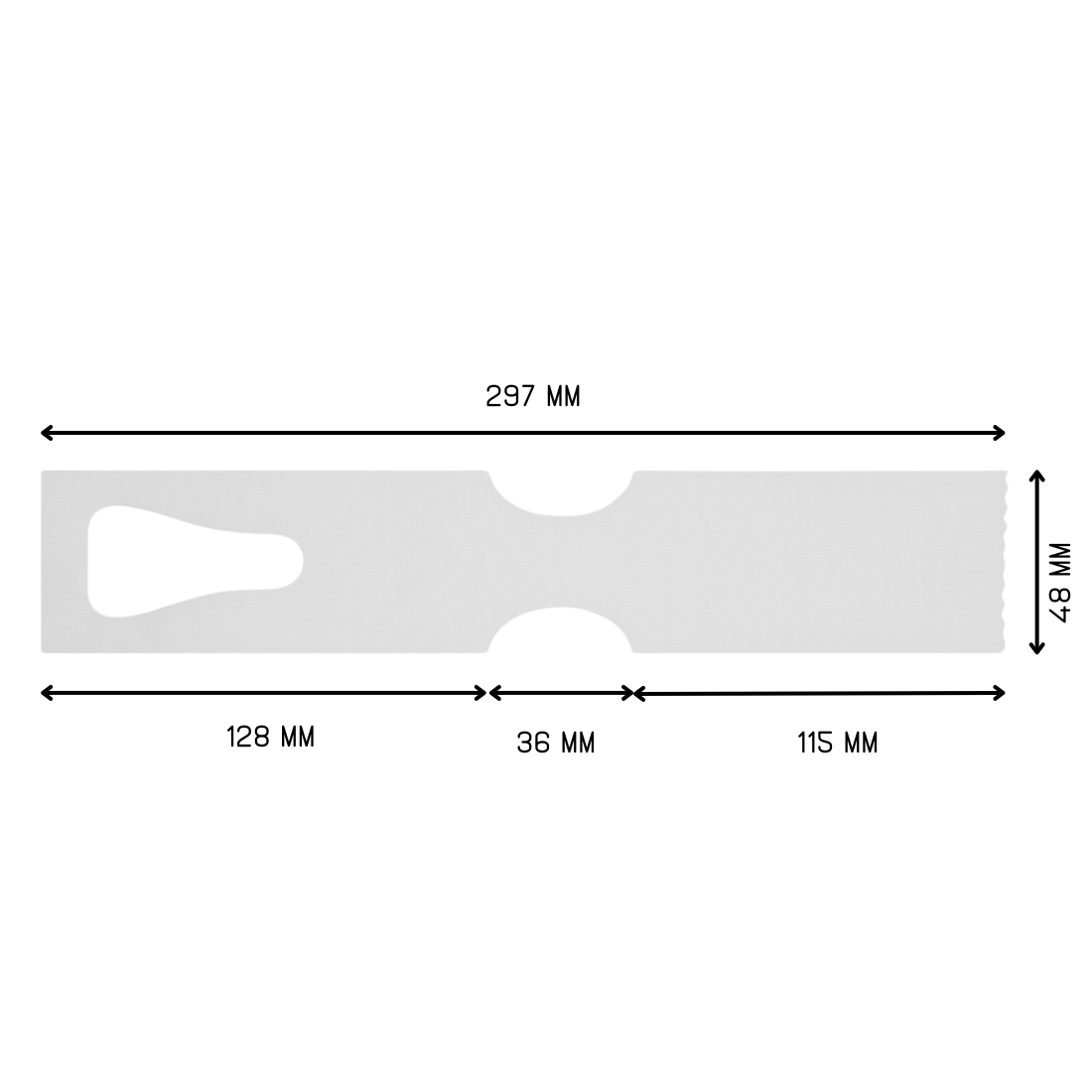 Loop lock labels 297x48mm HDPE, White