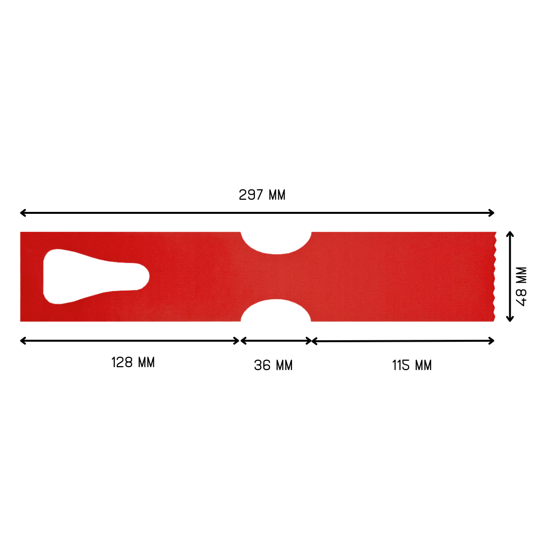 Loop lock labels 297x48mm HDPE Red