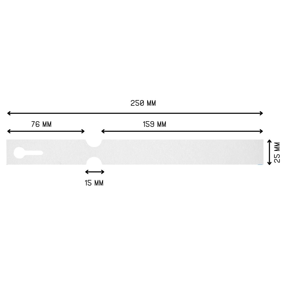 Loop lock labels 250x25mm Tyvek, White