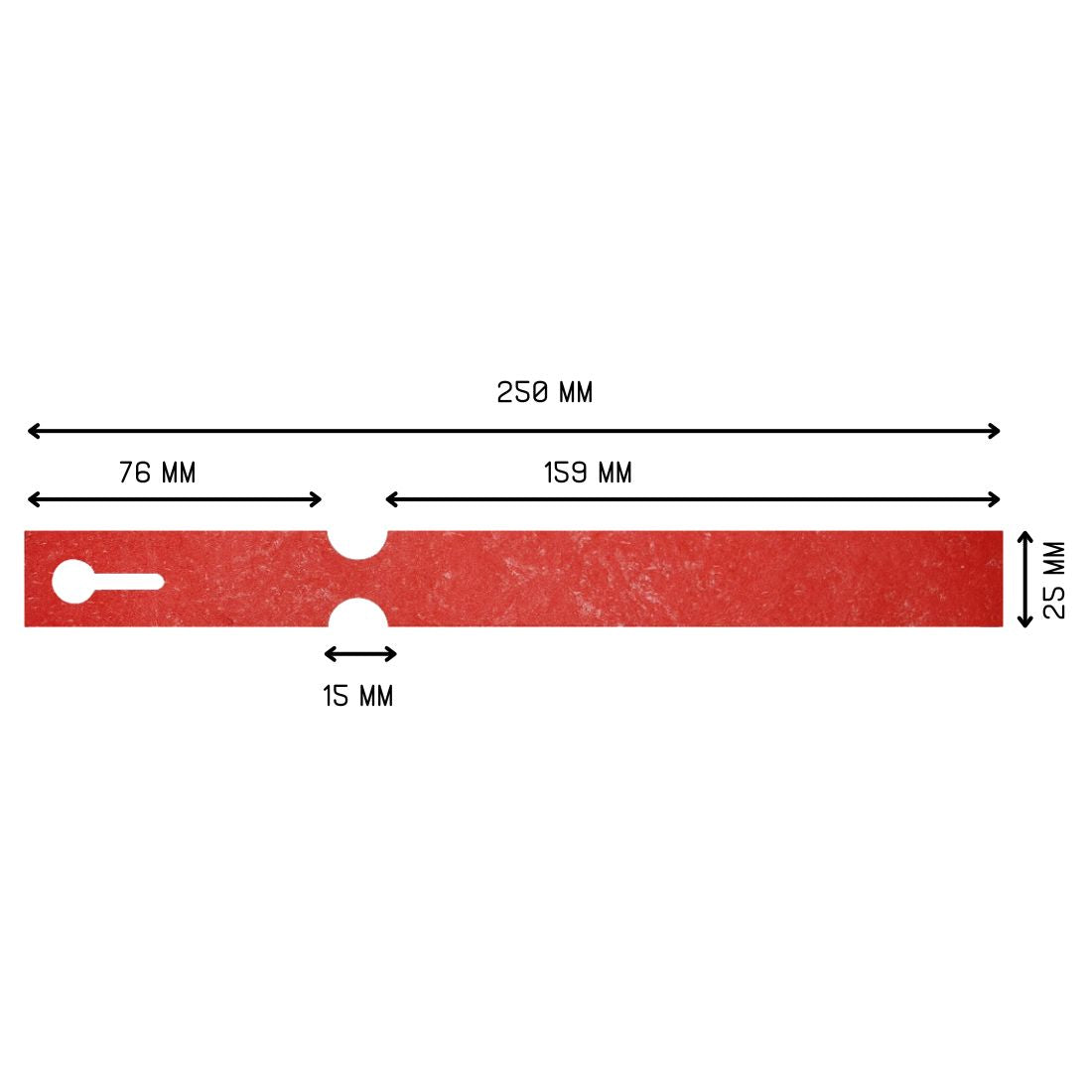 Étiquettes à boucle 250x25mm Tyvek Rouge