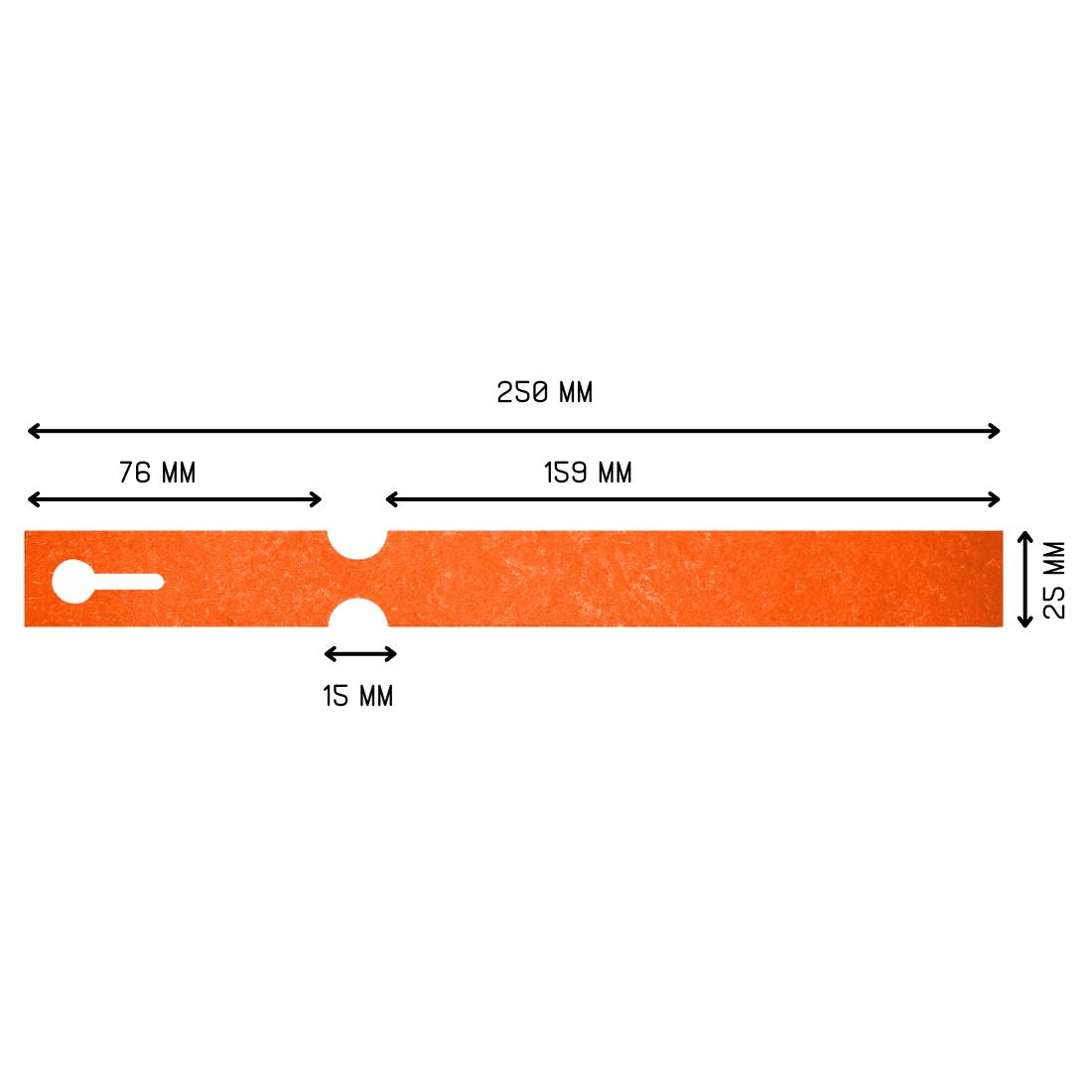 Loop lock labels 250x25mm Tyvek, Orange