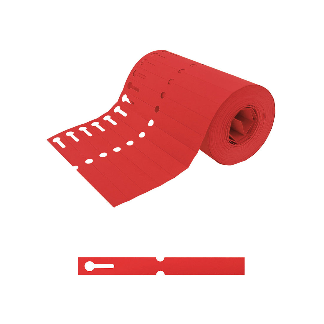 Loop lock labels 120x13mm PVC, Red