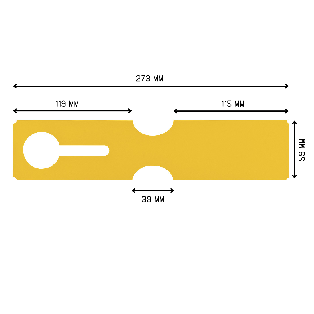 Étiquettes à boucle 273x59mm PEHD Jaune