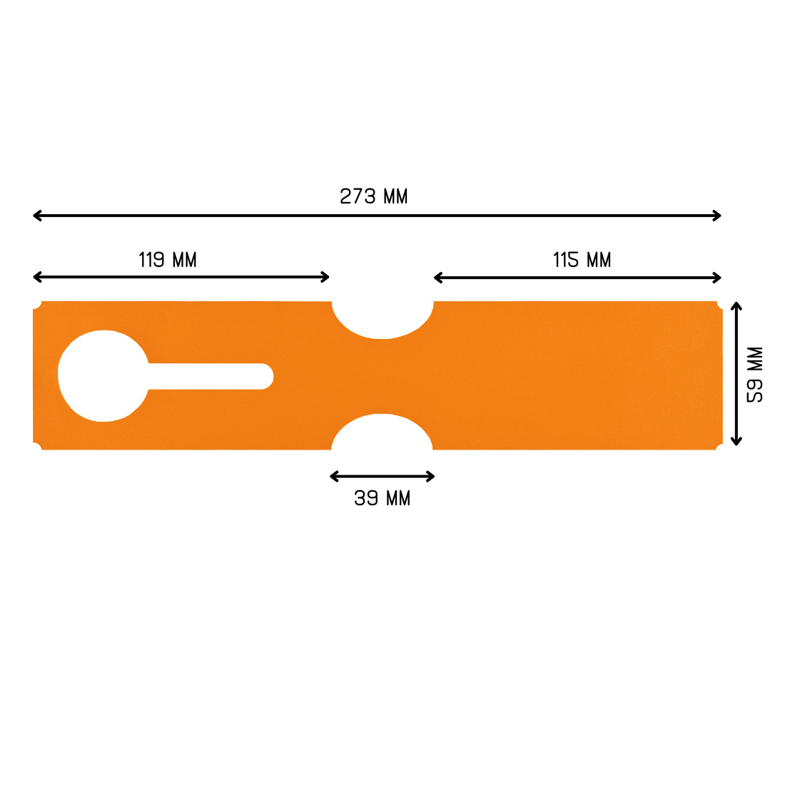 Loop lock labels 273x59mm HDPE, Orange