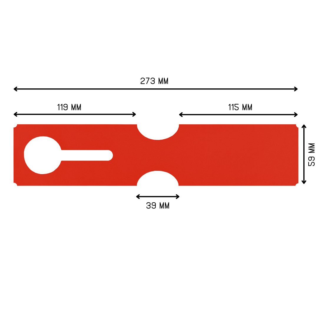 Étiquettes à boucle 273x59mm PEHD, Rouge