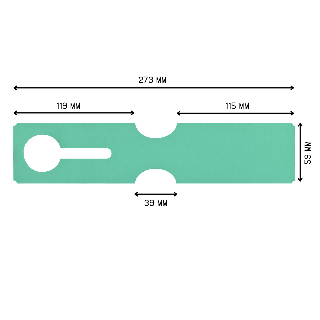 Loop lock labels 273x59mm HDPE, Green
