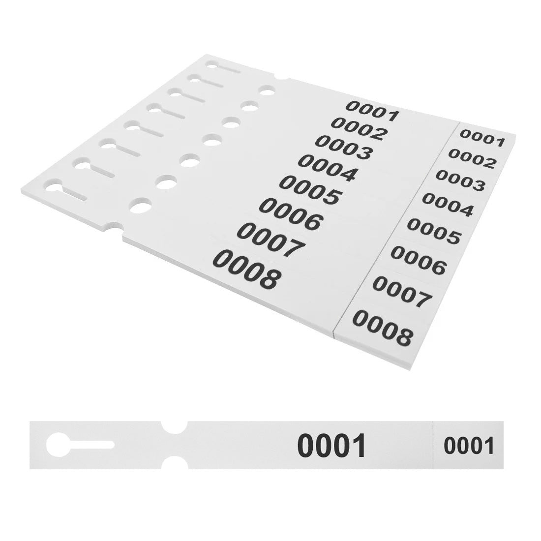 Loop lock labels 250x25mm PET - Numbered, White