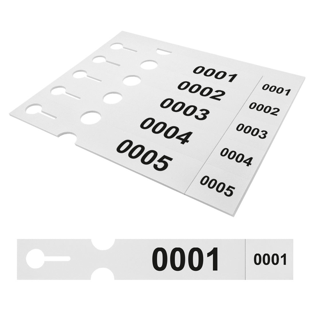 Étiquettes à boucle 250x38mm PET - Numéroté