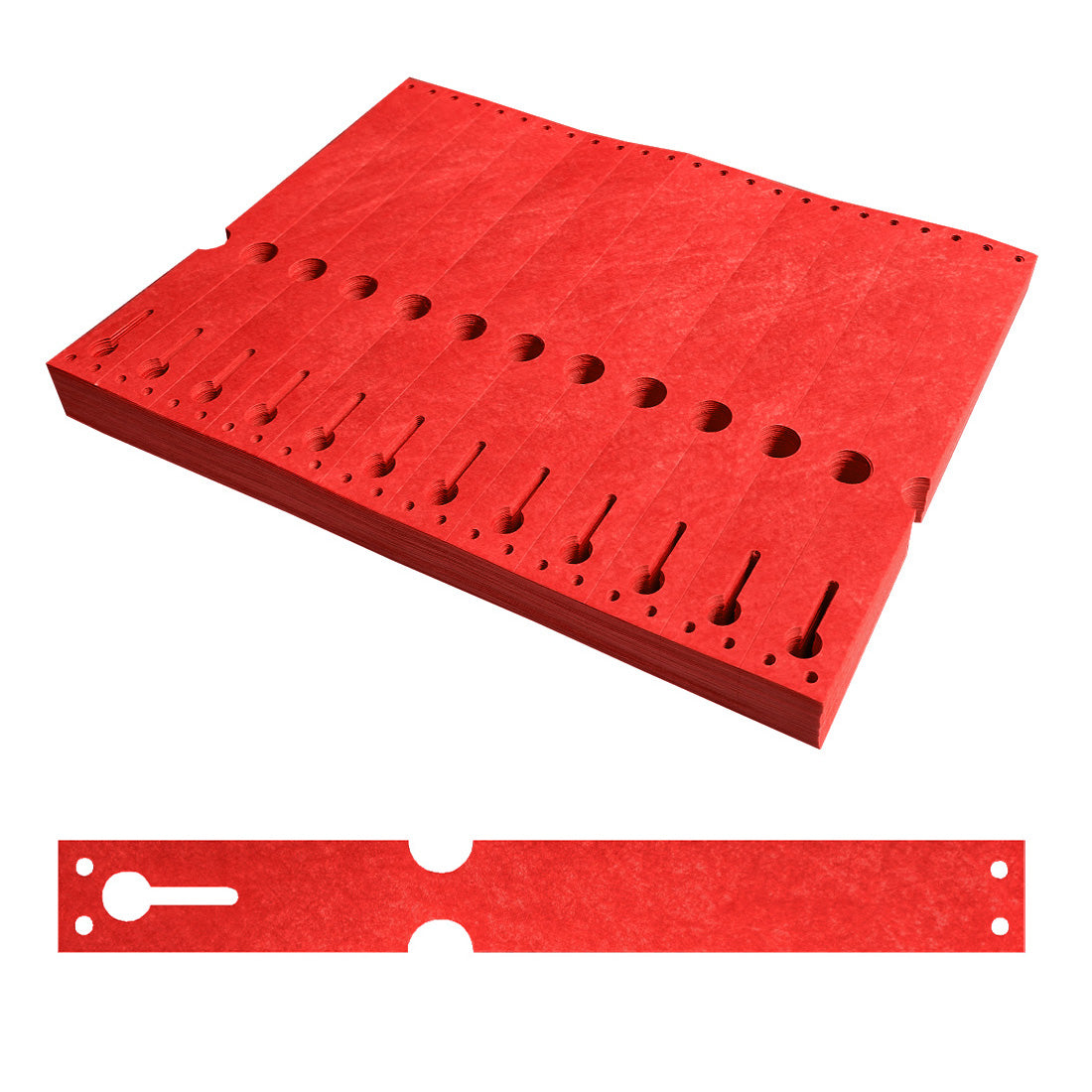 Loop lock labels 220x25,4mm Tyvek, Red