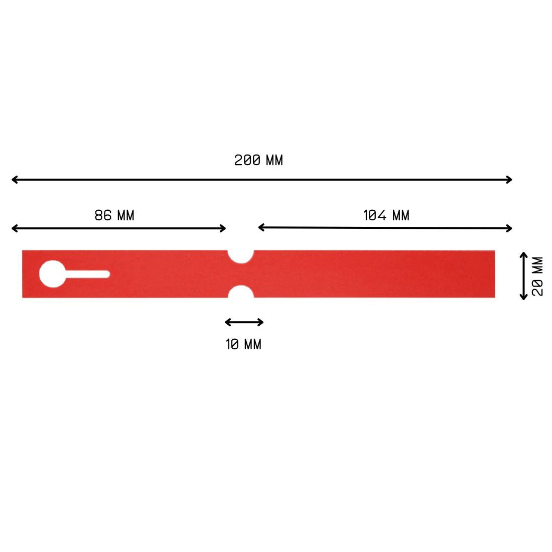 Loop lock labels 200x20mm PVC Red