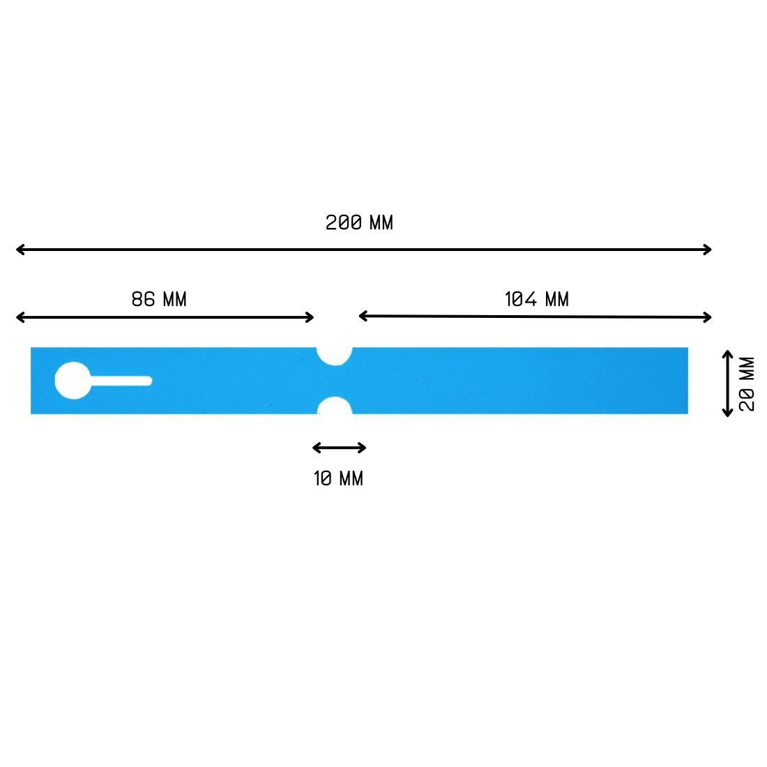 Loop lock labels 200x20mm PVC, Blue