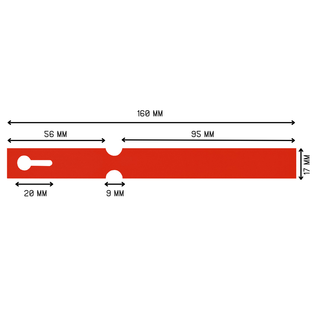 Loop lock labels 160x17mm HDPE, Red