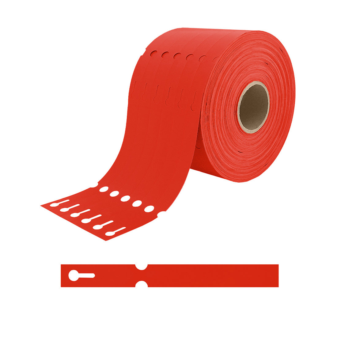 Étiquettes à boucle 160x17mm PEHD, Rouge