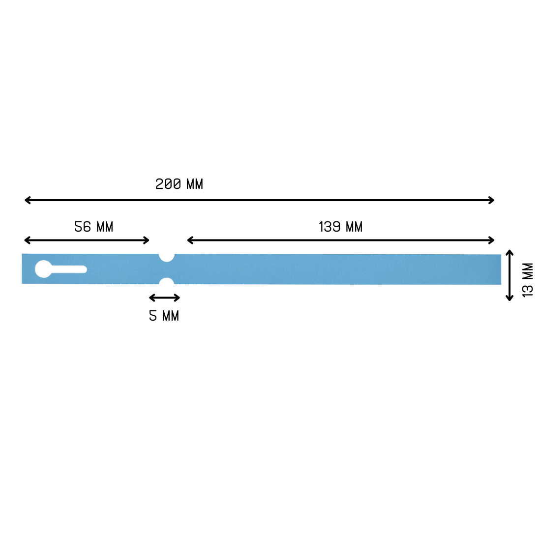 Loop lock labels 200x13mm PVC, Blue