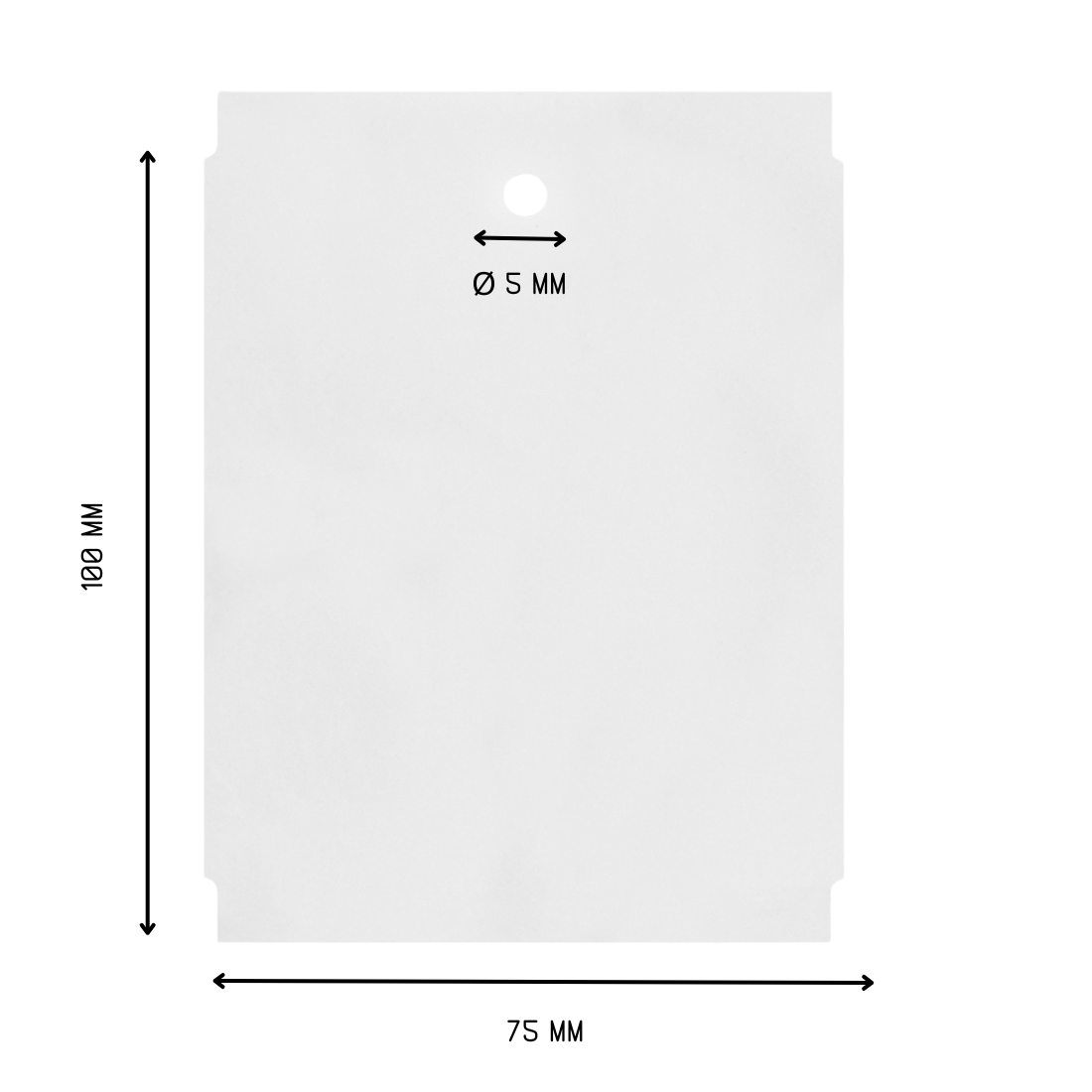 Étiquettes à suspendre 75x100mm PEHD, Blanc