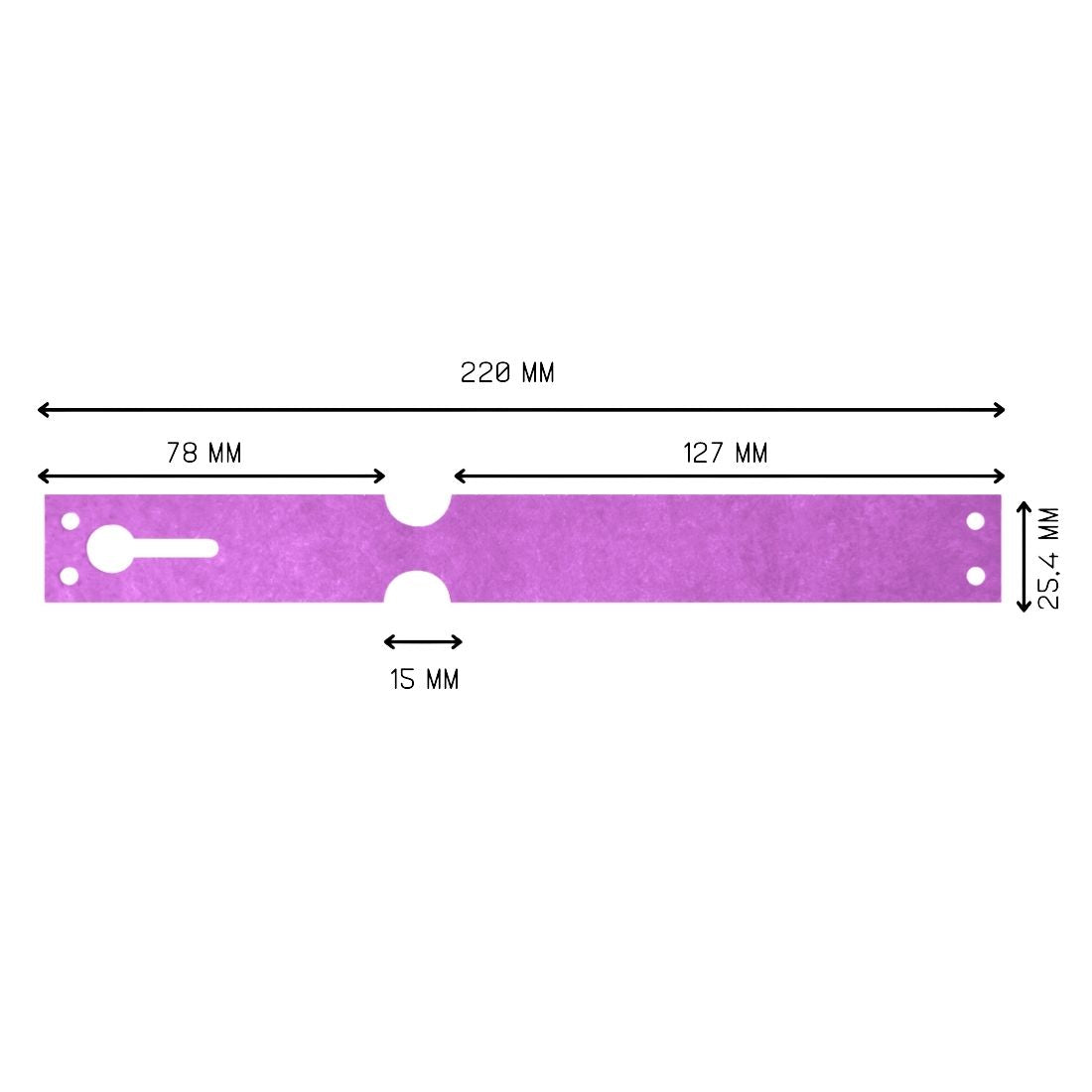 Loop lock labels 220x25,4mm Tyvek, Purple