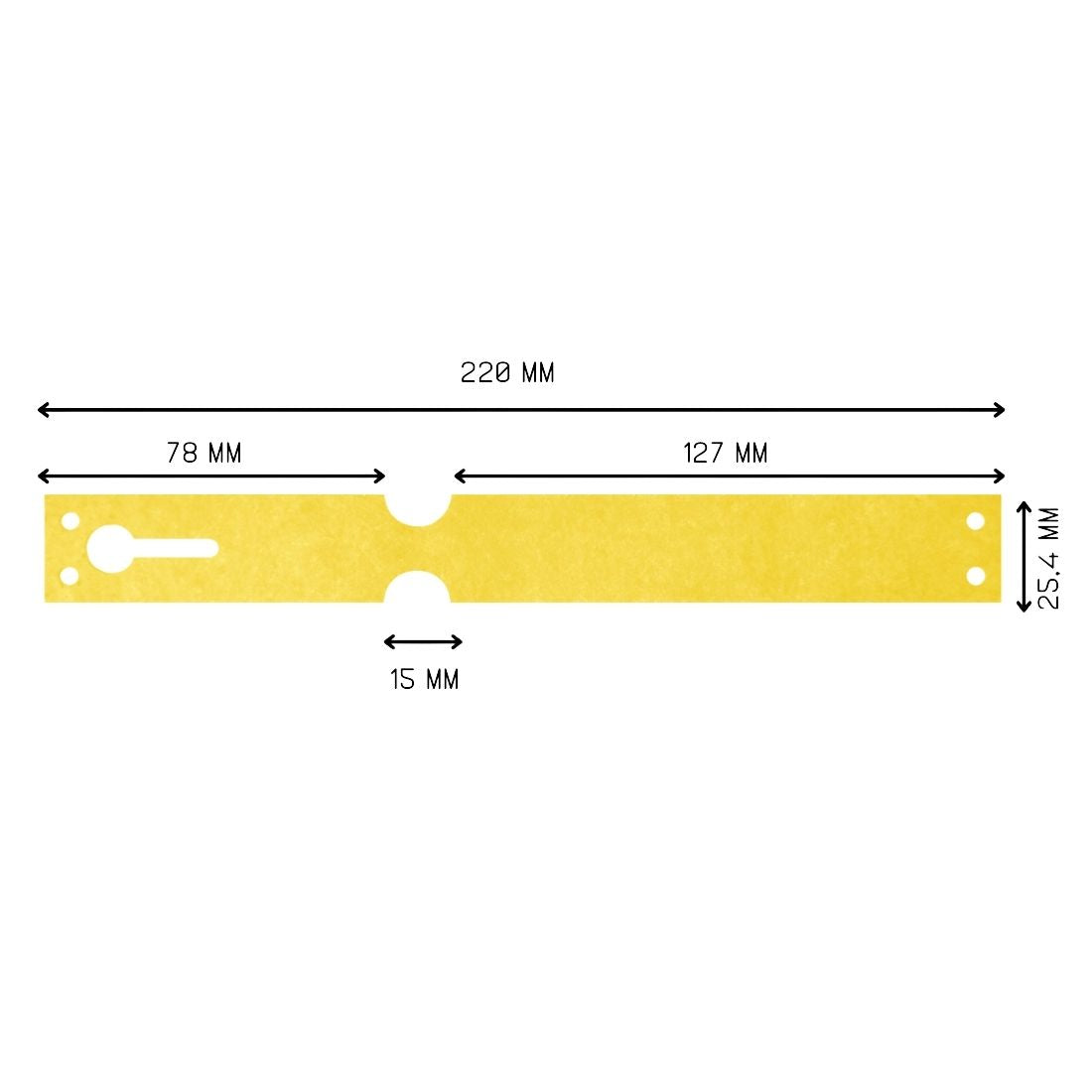 Loop lock labels 220x25,4mm Tyvek, Yellow