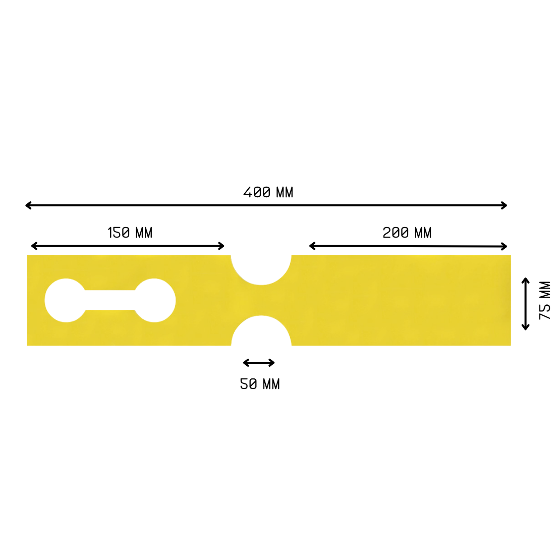 Loop lock labels 400x75mm HDPE, Yellow