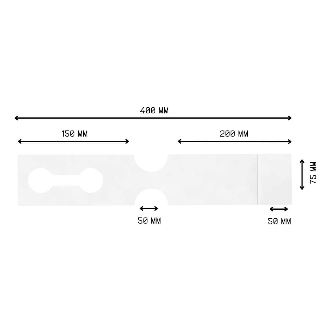 Loop lock labels 400x75mm HDPE, White