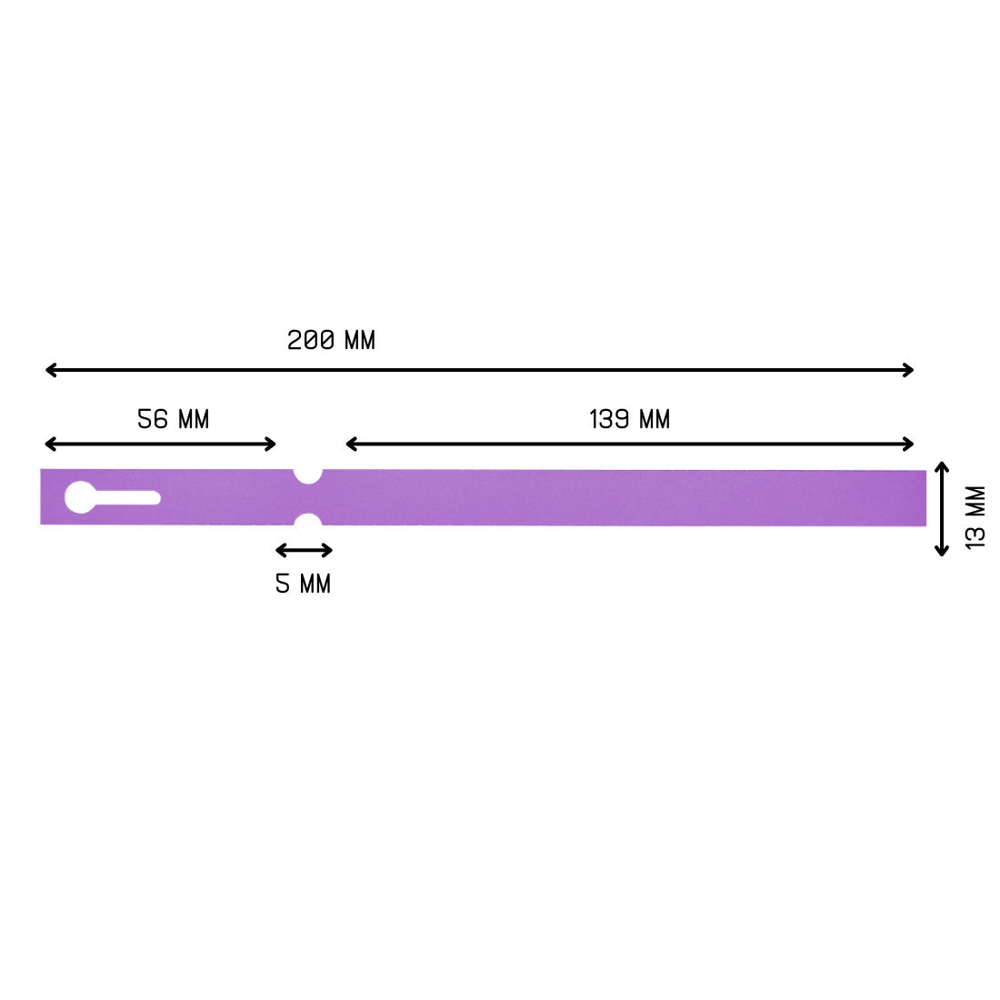 Loop lock labels 200x13mm HDPE, Purple