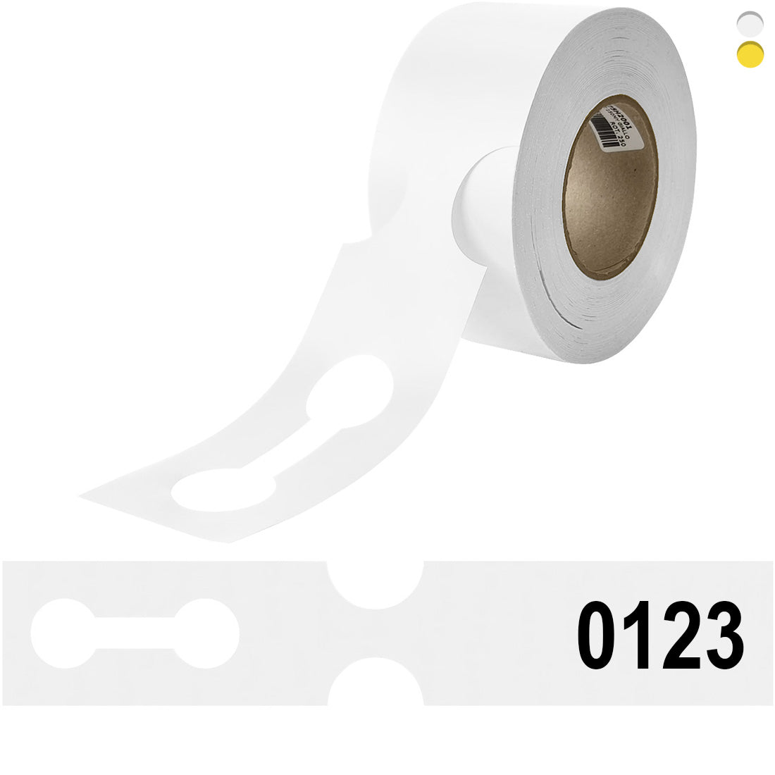 Étiquettes à boucle 400x75mm PEHD - Numéroté, Blanc