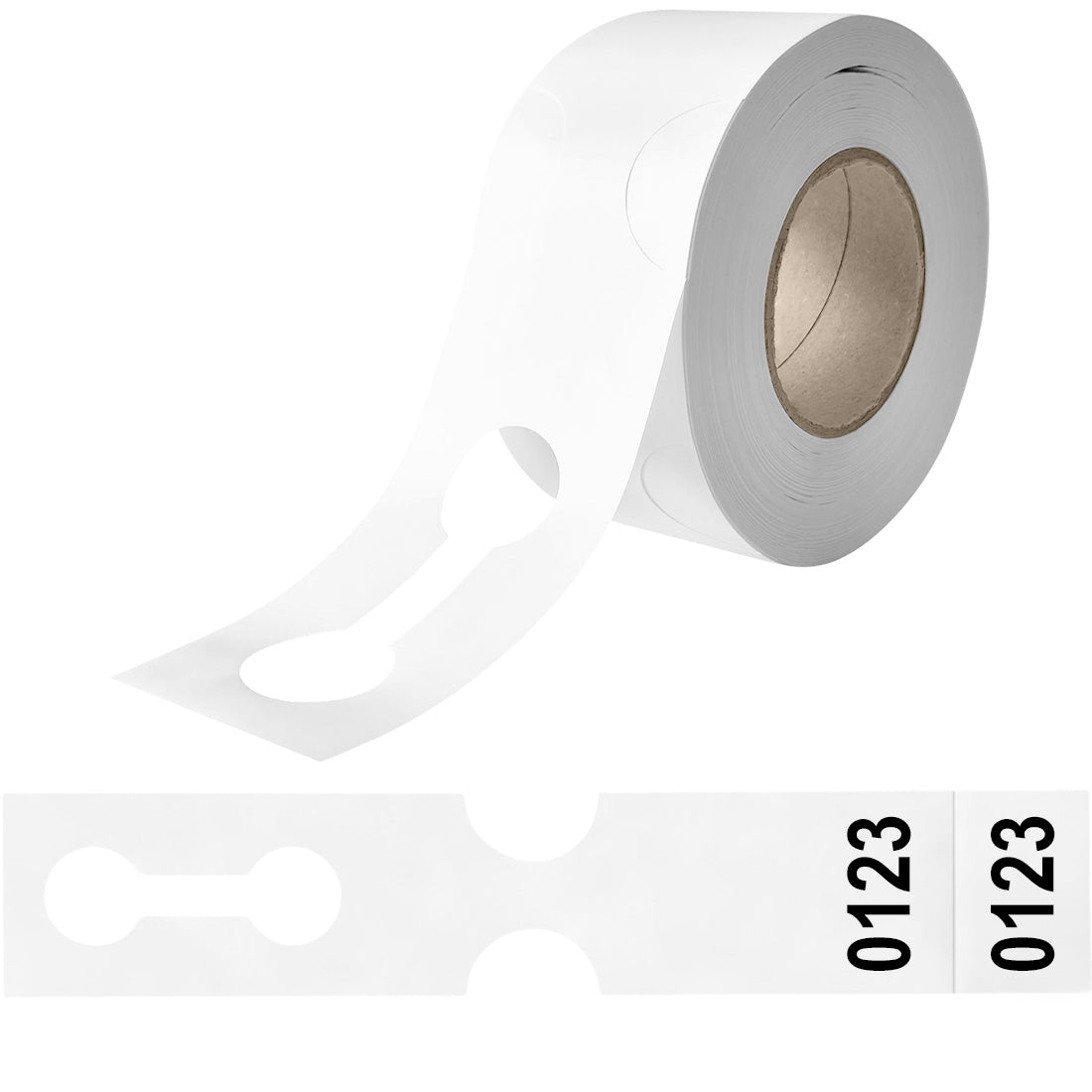 Étiquettes à boucle 400x75mm PEHD - Numéroté, Blanc