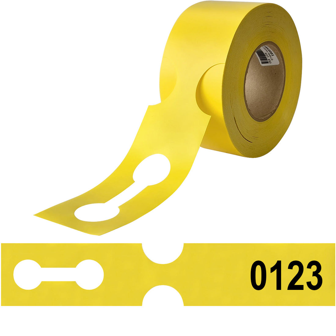 Étiquettes à boucle 400x75mm PEHD - Numéroté, Jaune